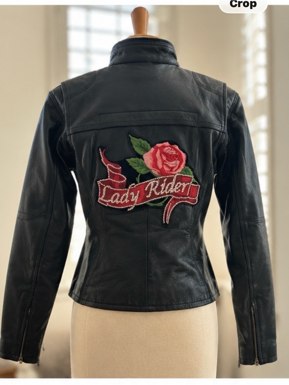 Milwaukee Leather Moto Jacket with speciality backpatch. Womans Small - Sexy.